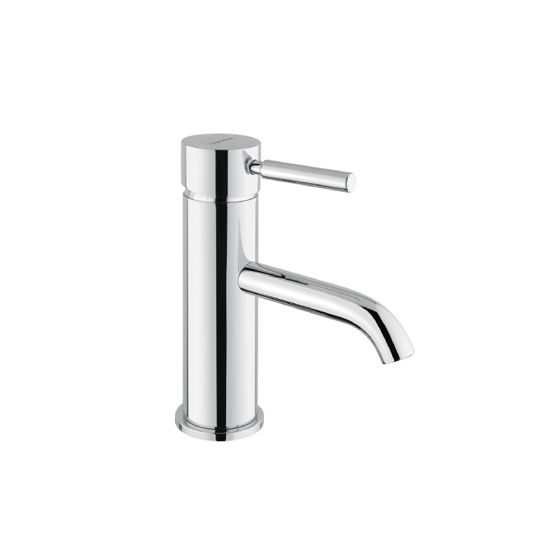 Miscelatore monocomando da lavabo con canna fissa, scarico da 1"1/4 e flex inox.